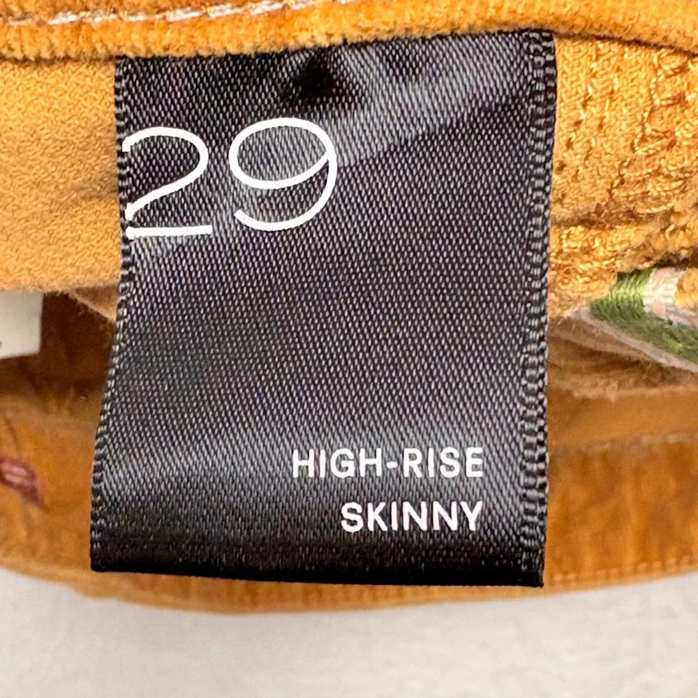 Anthropologie Pilcro High Rise Skinny Corduroy Pants Brown Button Fly Size 29